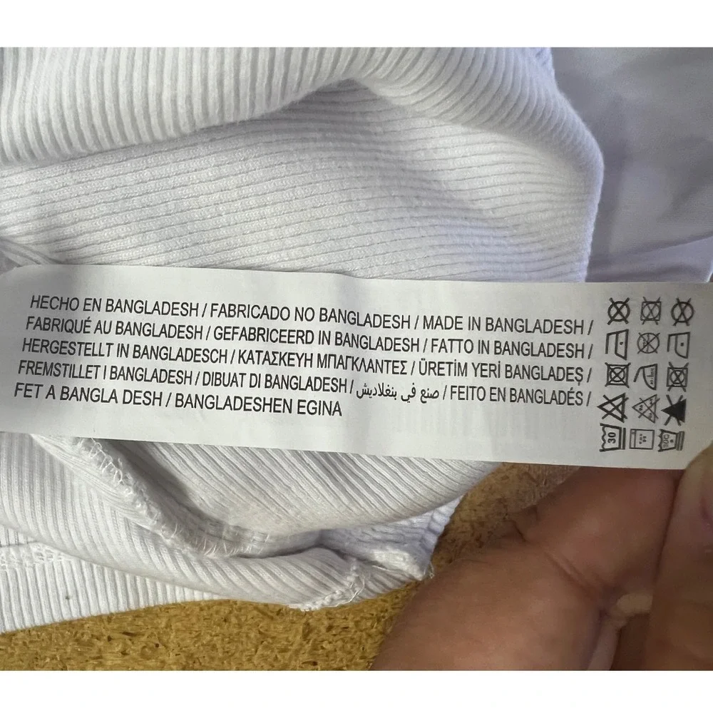 ZARA White Puff Sleeve‎ Top L | Ribbed Square Neck Blouse Romantic Cottagecore